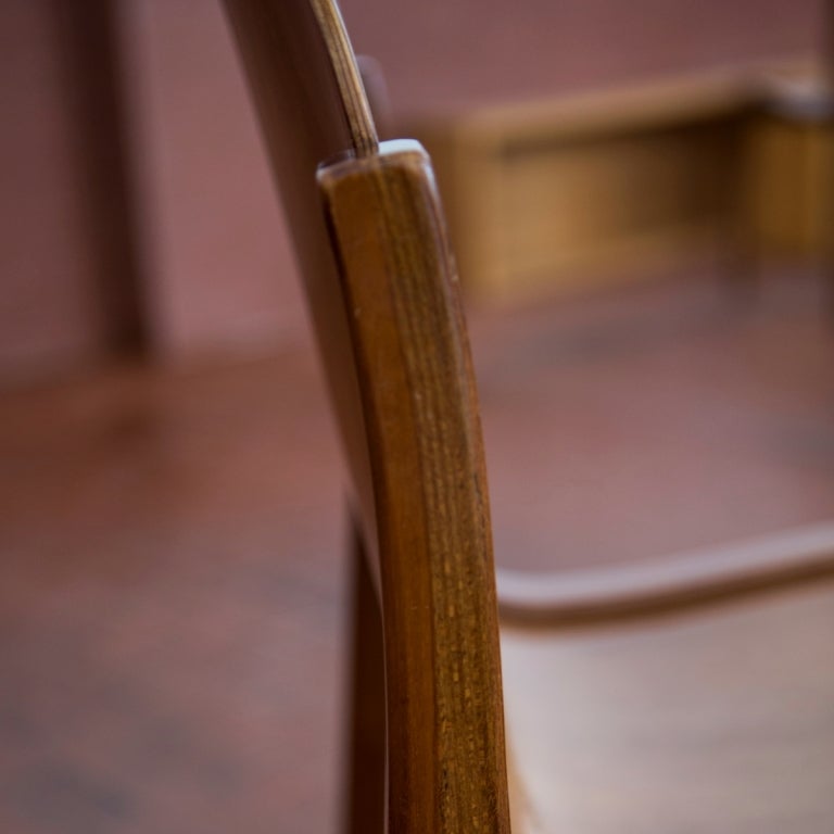 Italian Set of four Bartoli Mito plywood chairs for T70