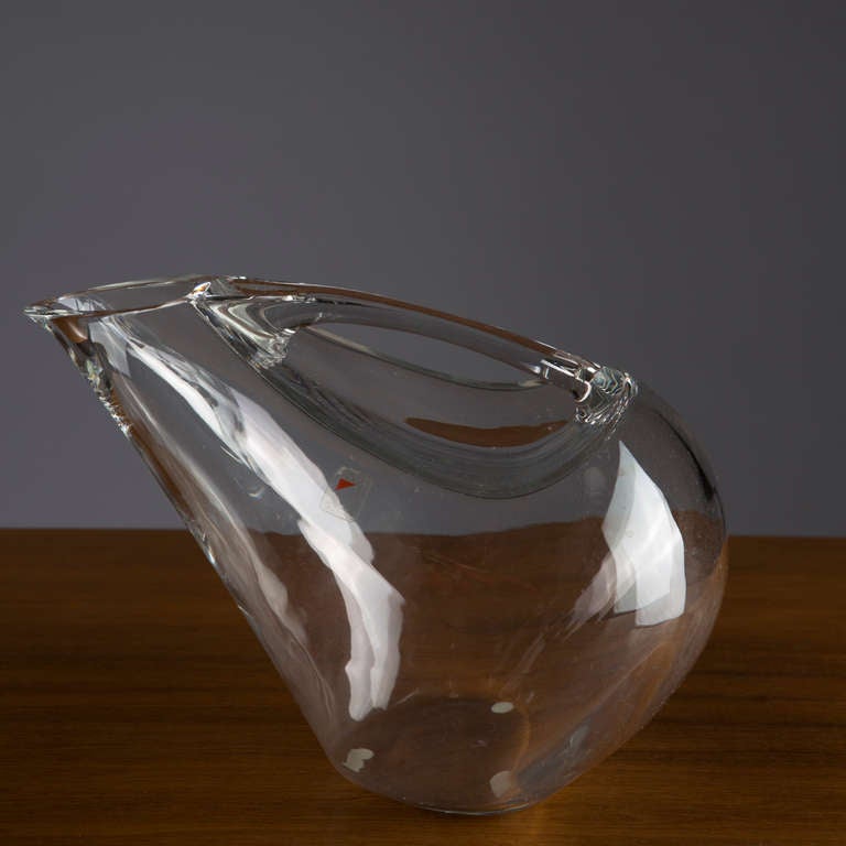 20th Century Crystal Pitcher and Glasses by Angelo Mangiarotti for Colle Cristalleria, 1980s For Sale