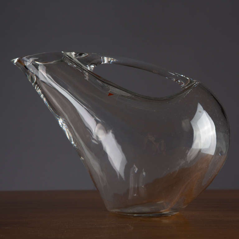 Crystal Pitcher and Glasses by Angelo Mangiarotti for Colle Cristalleria, 1980s For Sale 1