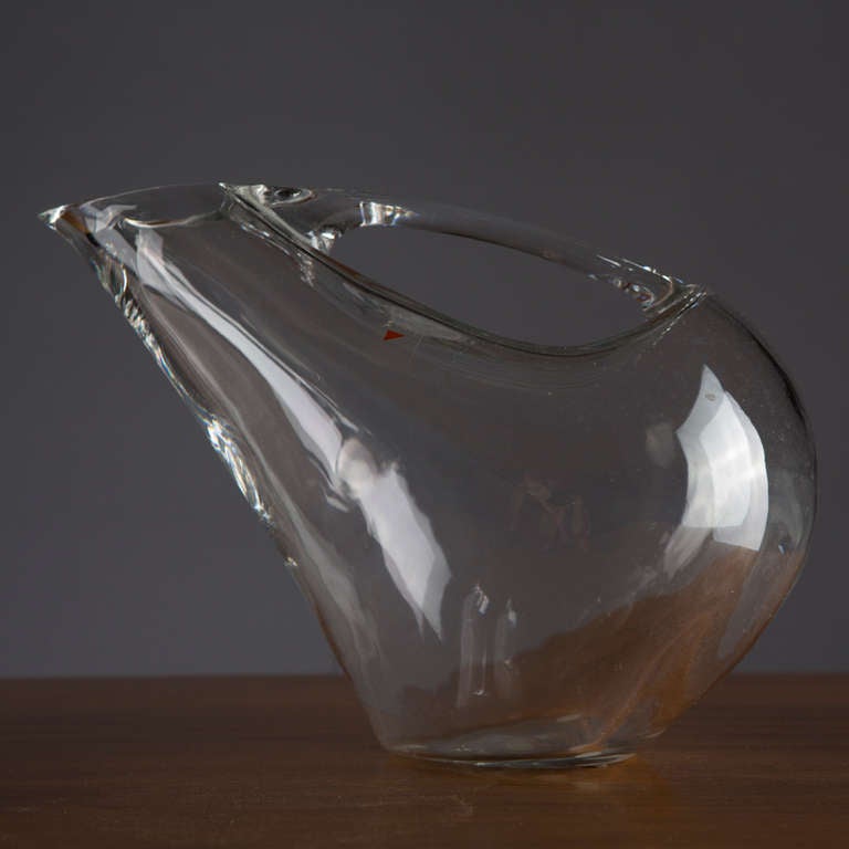 20th Century Crystal Pitcher and Glasses by Angelo Mangiarotti for Colle Cristalleria, 1980s For Sale