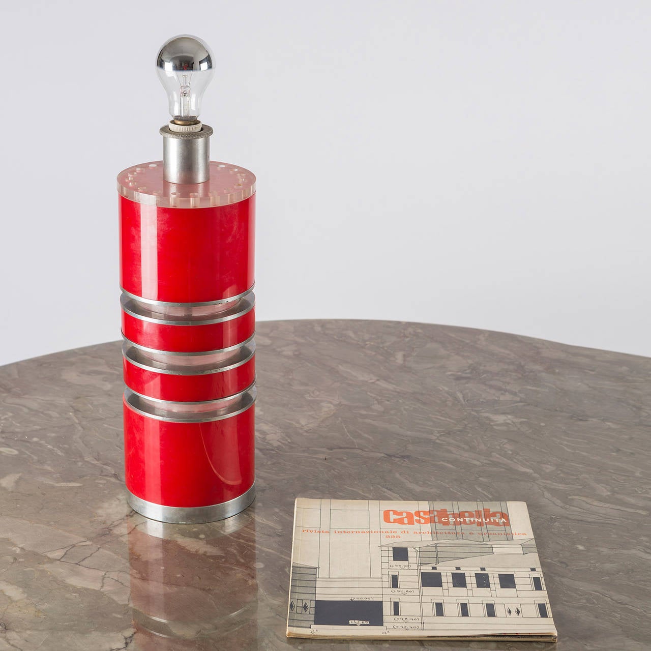 Rare Methacrylate and Aluminium Table Lamp by I. Hsalmarson for New Lamp, 1970s For Sale 1