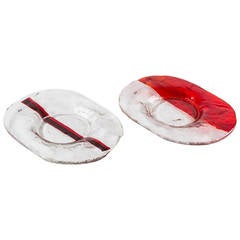 Pair of Italian 1970s Murano Glass Centerpieces by Fratelli Toso 1