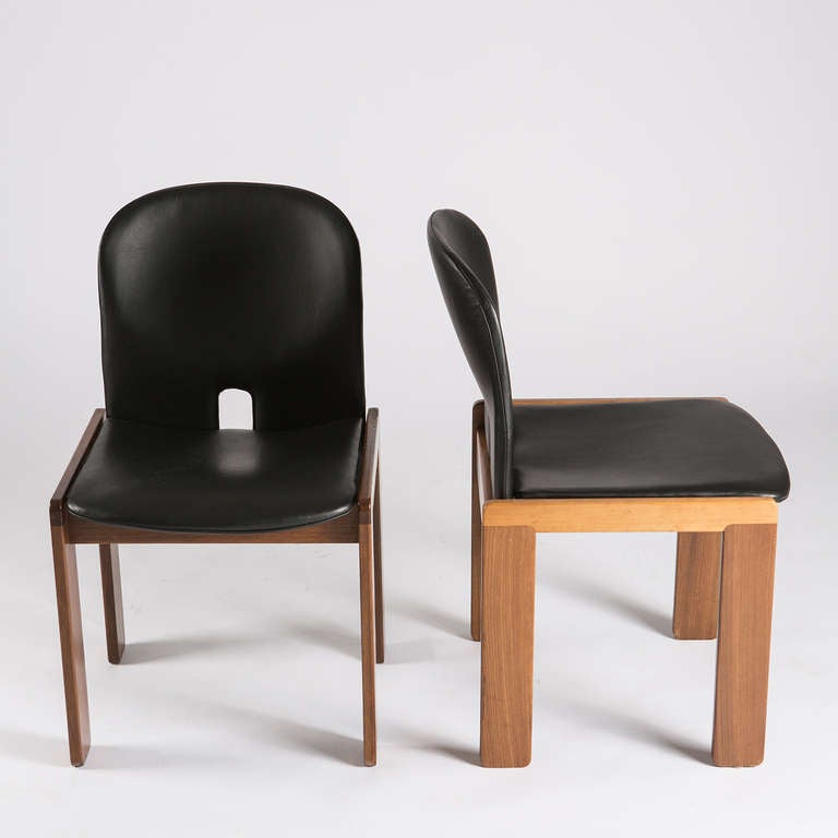 Wood Pair of Chairs Model 121 by Afra & Tobia Scarpa for Cassina