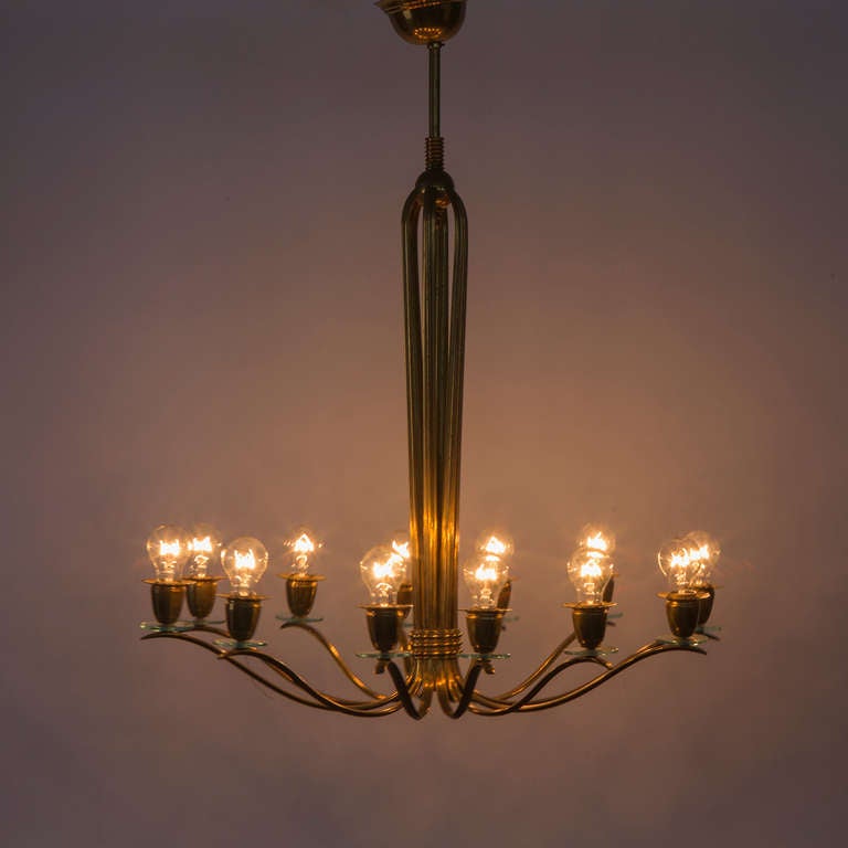 Rare Chandelier by Fontana Arte For Sale at 1stdibs