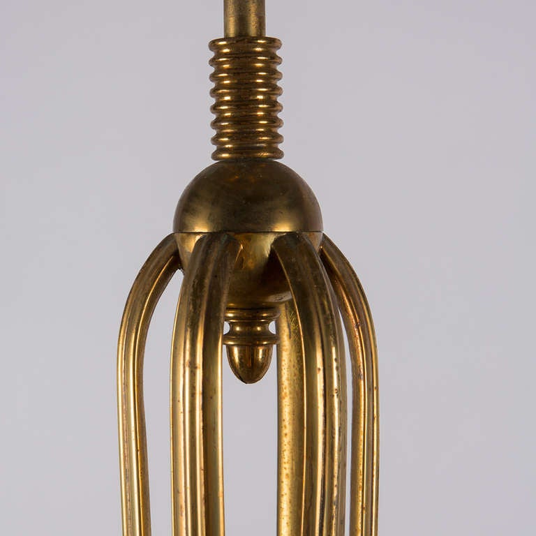 Rare Brass Chandelier Attributed to Pietro Chiesa for Fontana Arte, Italy, 1940s For Sale 2