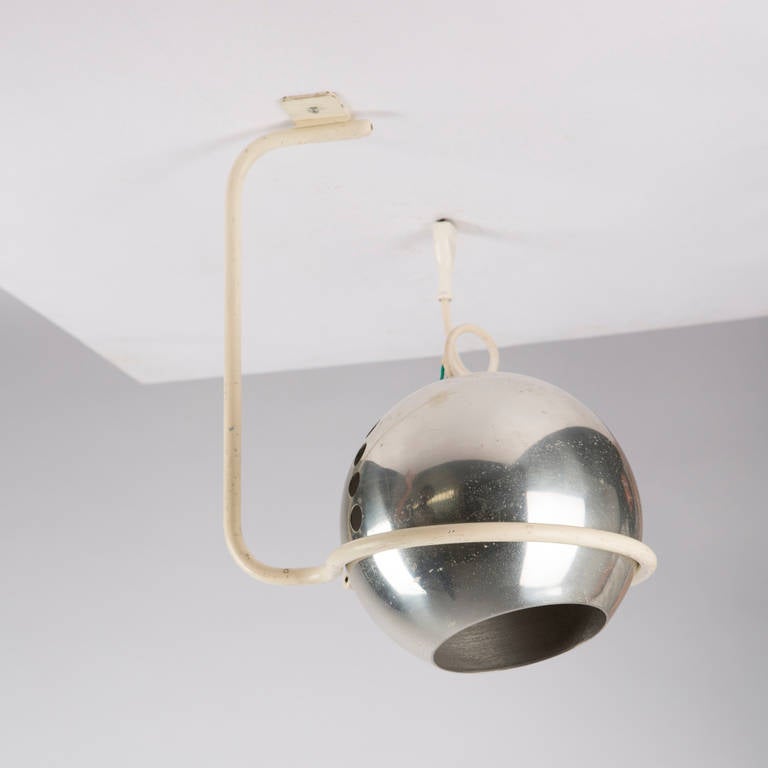 Set of Two Metal Ceiling Lamps by Gino Sarfatti for Arteluce, Italy, 1960s In Good Condition For Sale In Milan, IT