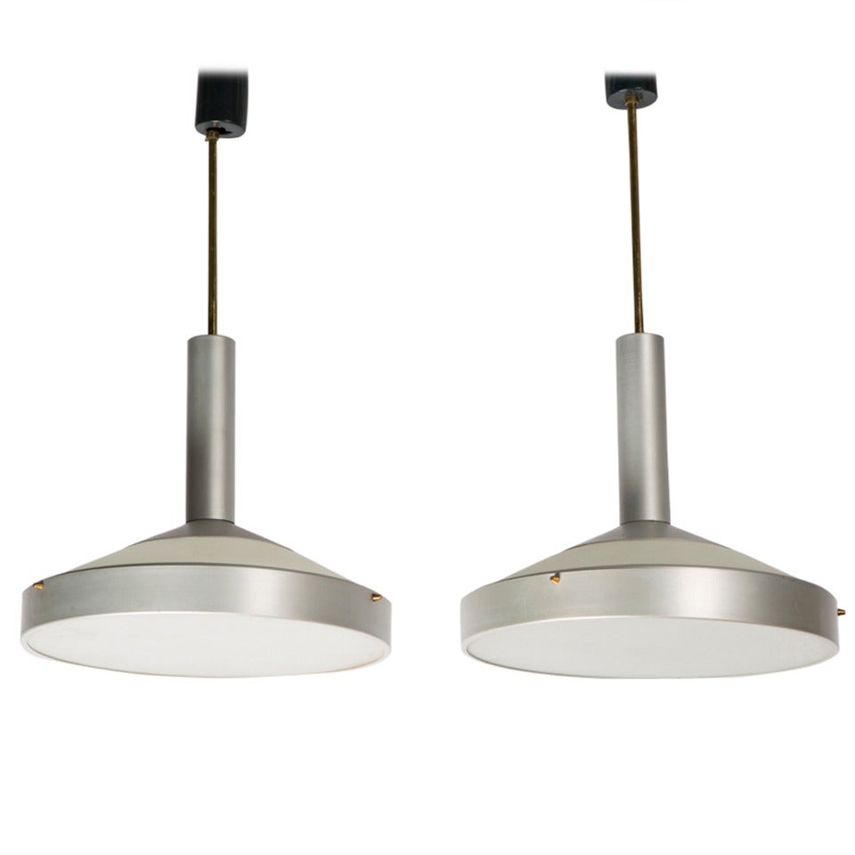Pair of Two Pendant Lamps by Stilux