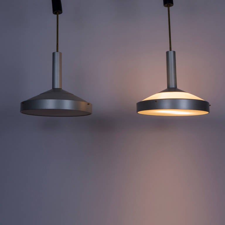 Italian Pair of Two Pendant Lamps by Stilux