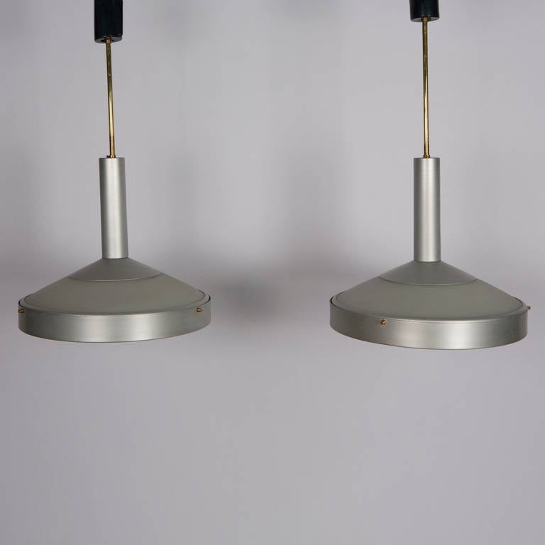 Pair of Two Pendant Lamps by Stilux In Excellent Condition In Milan, IT