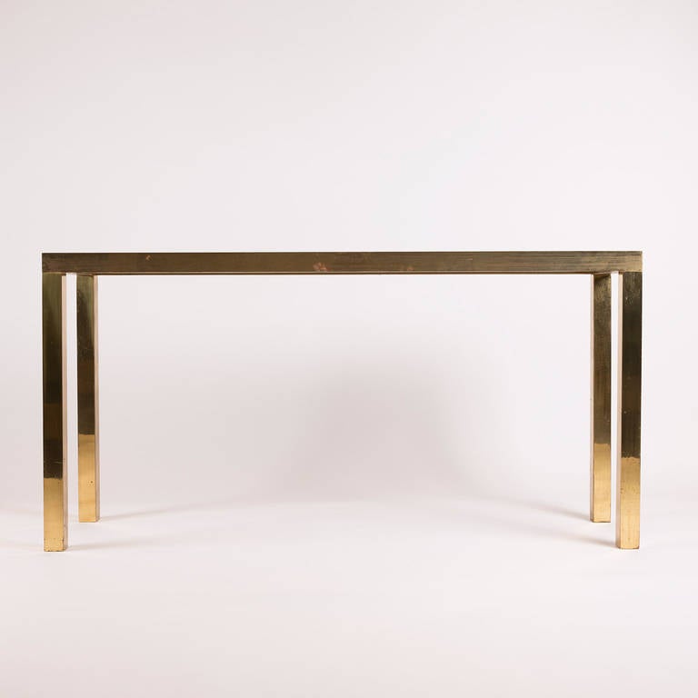 Table console unique en laiton et verre de Nanda Vigo, Italie, années 1960 État moyen - En vente à Milan, IT