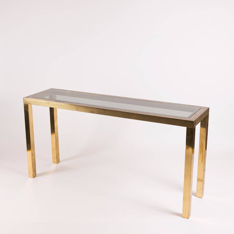 Unique console by Nanda Vigo.
Custom-made for a private house, this piece is composed by brass and glass details. Provenance and certificate available upon request.
The piece is part of the interior design project by Nanda Vigo published on Domus