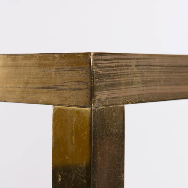 Mid-20th Century Unique Console Table with Brass and Glass details by Nanda Vigo, Italy, 1960s For Sale