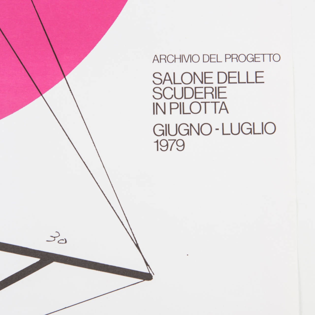 Original poster by Bruno Munari for the exhibition held in Parma, Palazzo delle Scuderie in 1979.