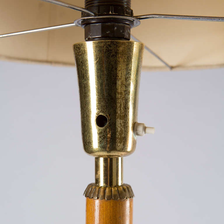 Italian Brass and Wood Floor Lamp 3