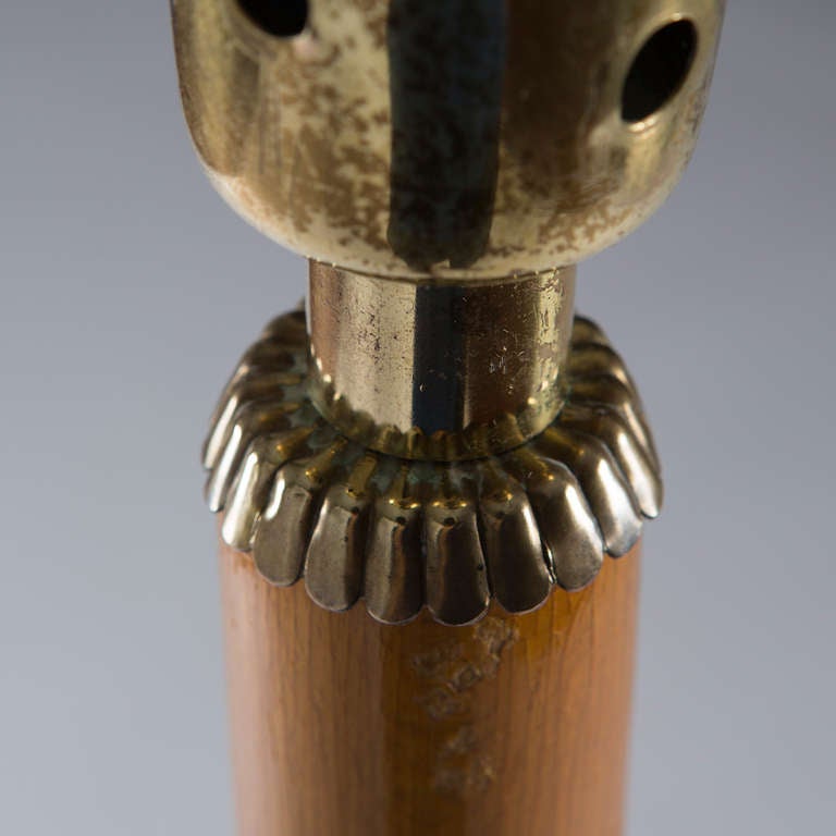 Italian Brass and Wood Floor Lamp 2