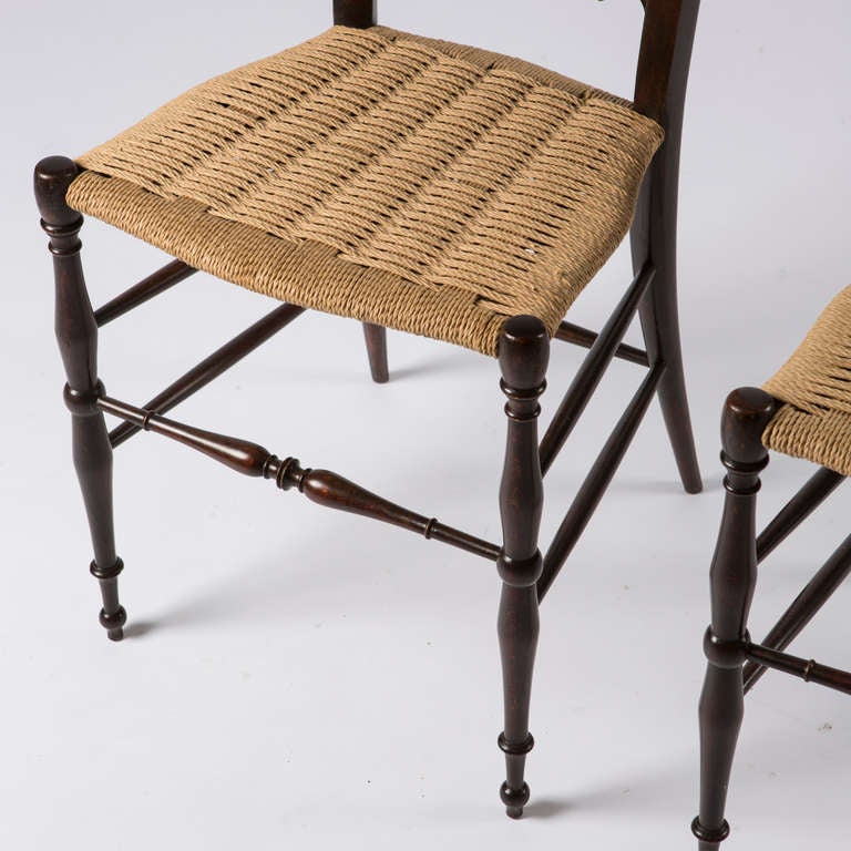 Pair of Italian Chiavari High Back Chairs at 1stDibs