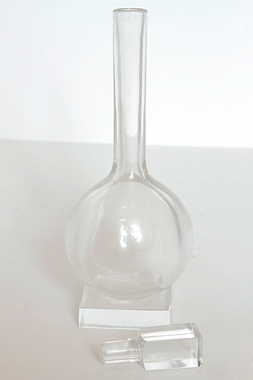 Rare decanter with original stopper and six matching cordials.
Six each of the other two glass sizes (#3414, 3415).
Two 