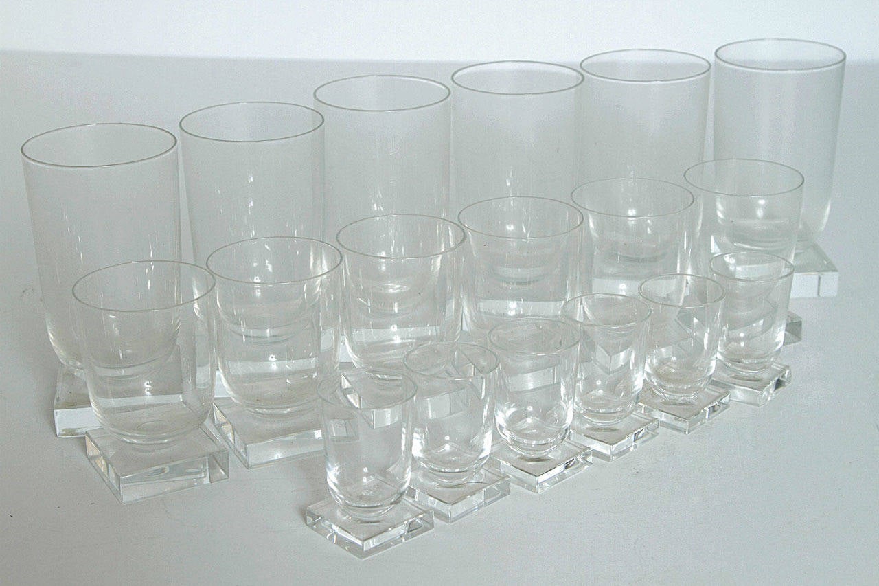 Collection Libbey Knickerbocker 3400 Line Glassware by Edwin Fuerst, circa 1939 1