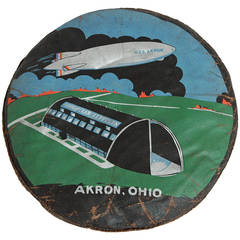 Rare U.S.S. Akron Goodyear Zeppelin Cushion in Art Deco Style 6
