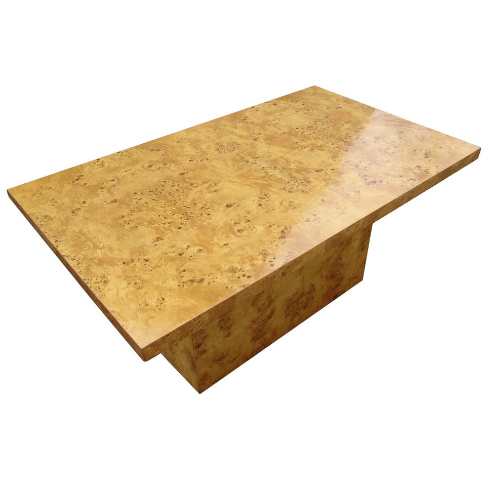Table de salle à manger en bois de broussin Milo Baughman, mi-siècle moderne