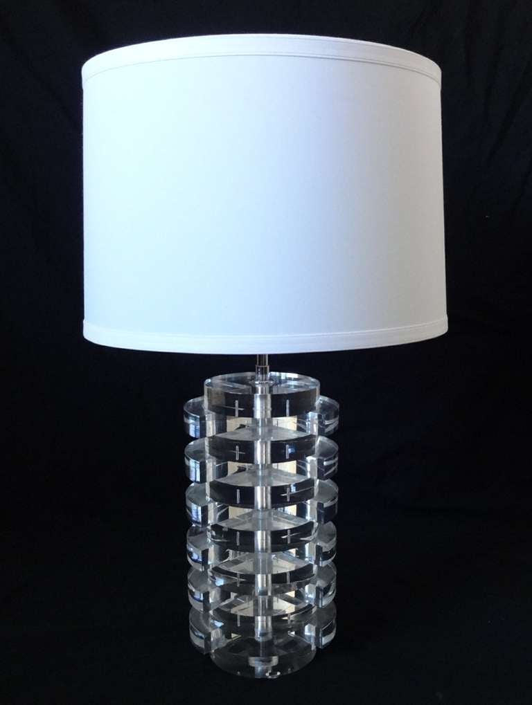 American Karl Springer Lucite Mid-Century Modern Table Lamp