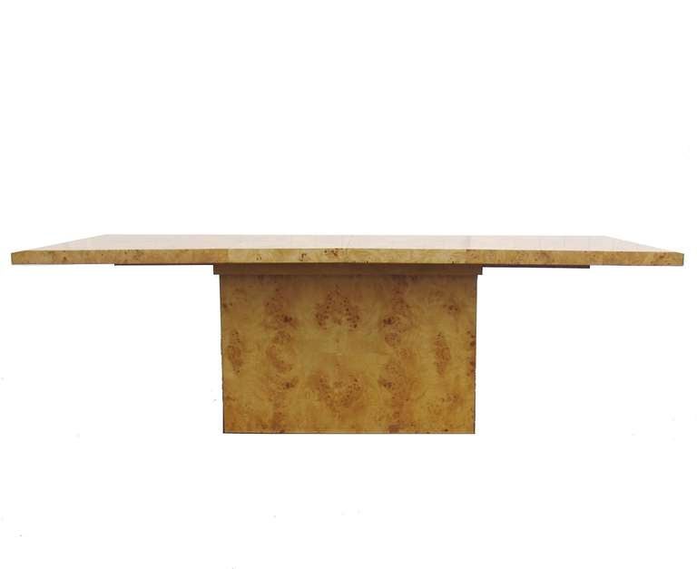 Table de salle à manger en bois de broussin Milo Baughman, mi-siècle moderne Excellent état à Wayne, NJ