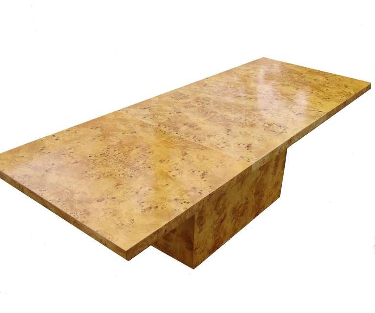 Fin du 20e siècle Table de salle à manger en bois de broussin Milo Baughman, mi-siècle moderne