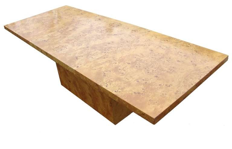 Table de salle à manger en bois de broussin Milo Baughman, mi-siècle moderne 1