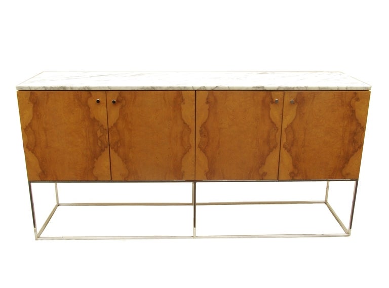 Burl Wood with Marble top buffet by Milo Baughman
