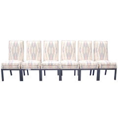 Set of 6 Design Institute of America chrome dining chairs