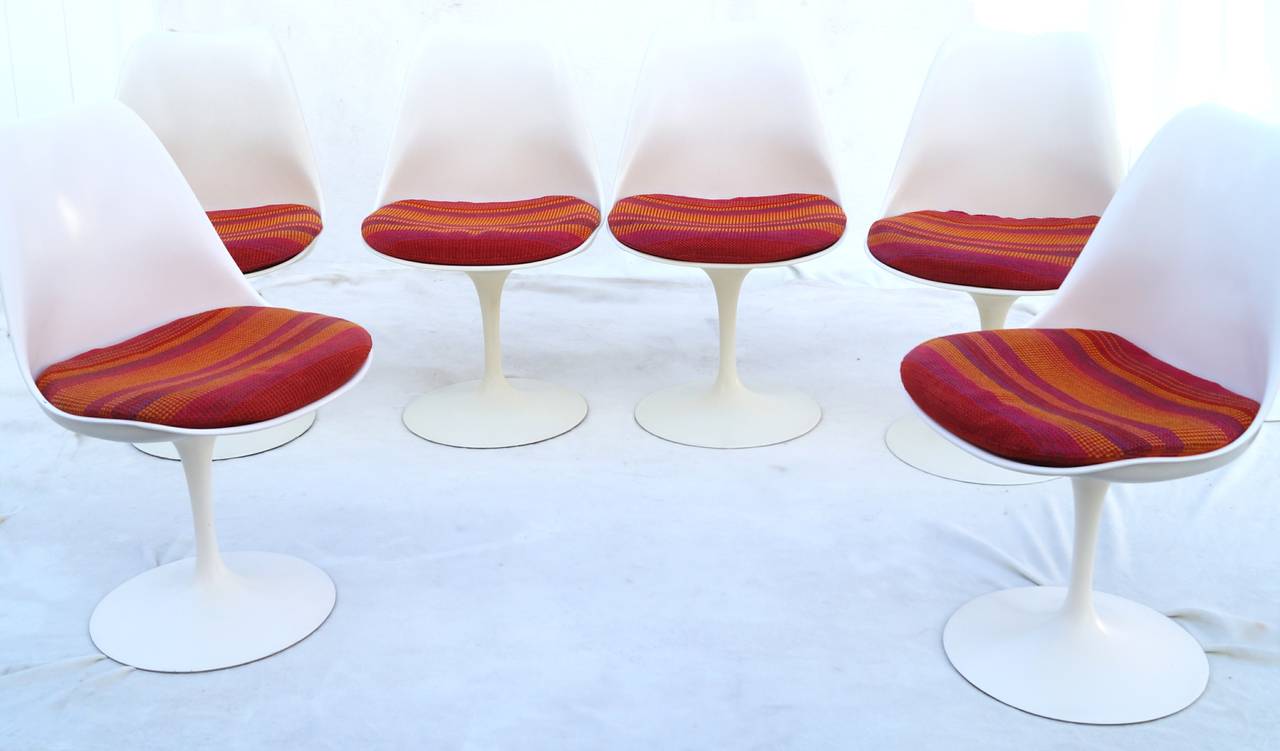 Early Set of Eight Eero Saarinen for Knoll Tulip Dining Chairs, 1960s 1