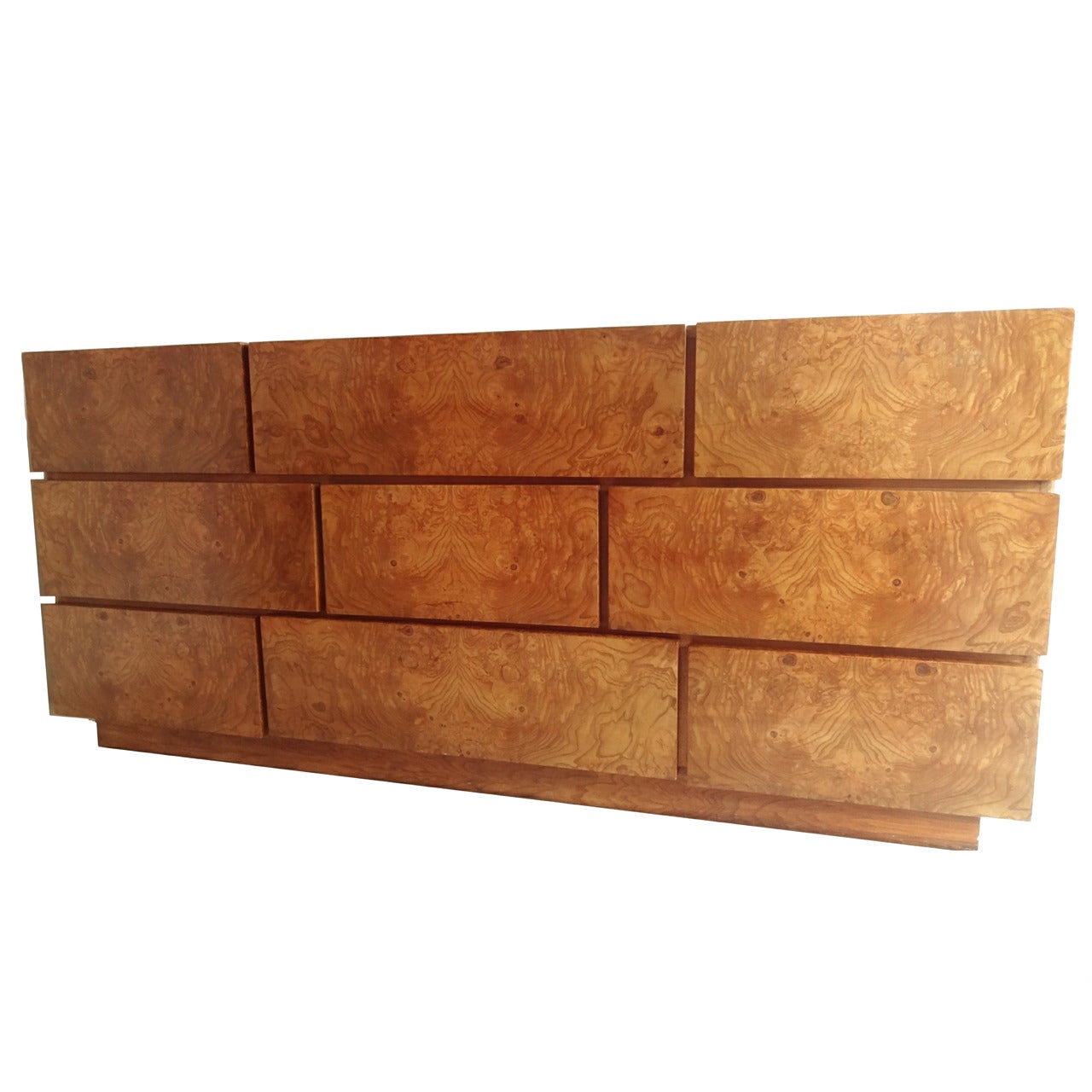 Mid-Century Modern Lane Burl Wood Dresser Chest