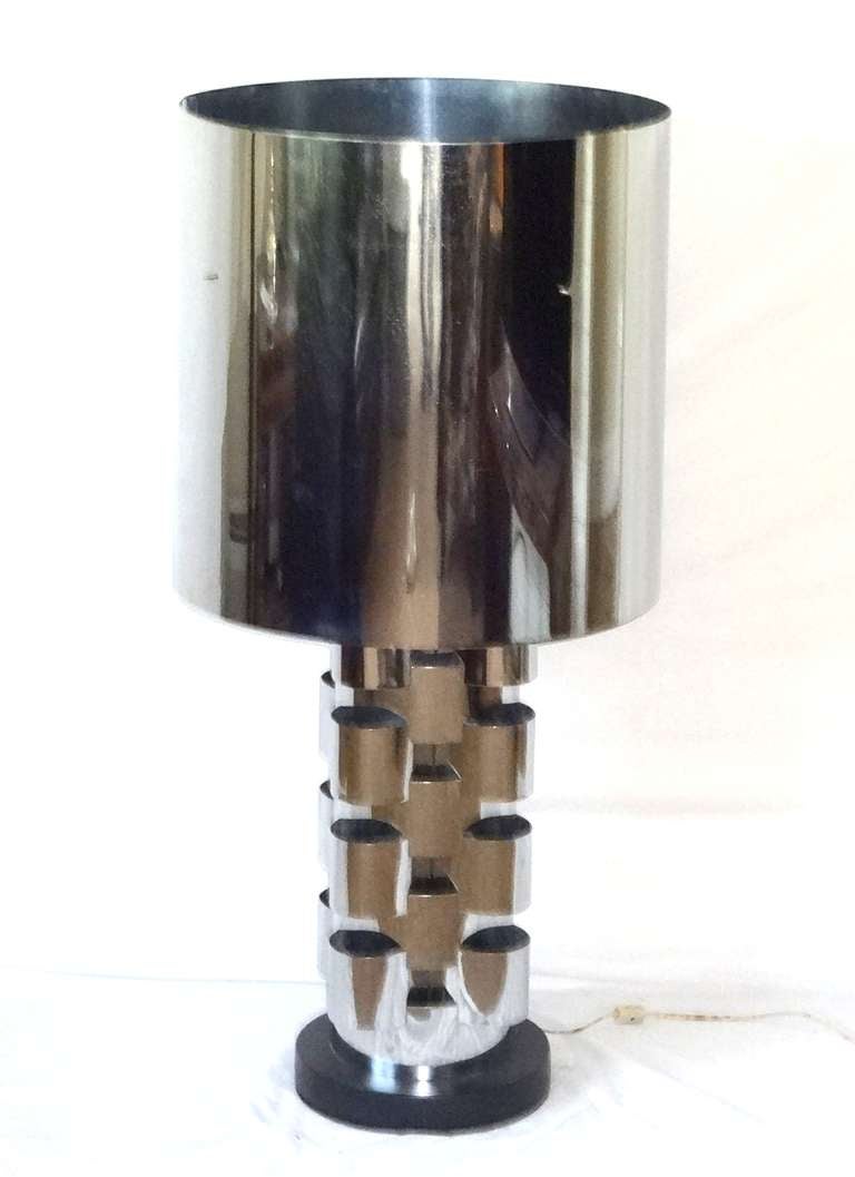 Curtis Jere Mid-Century Modern Chrome Table Lamp In Excellent Condition In Wayne, NJ
