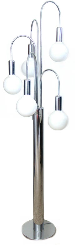 Mid-Century Modern Chrome Floor Spider Lamp