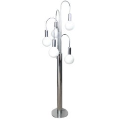 Mid-Century Modern Chrome Floor Spider Lamp 8