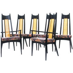 Mid-Century Modern Dining Chairs Cane insert Set Manner of Paul McCobb Mc Cobb