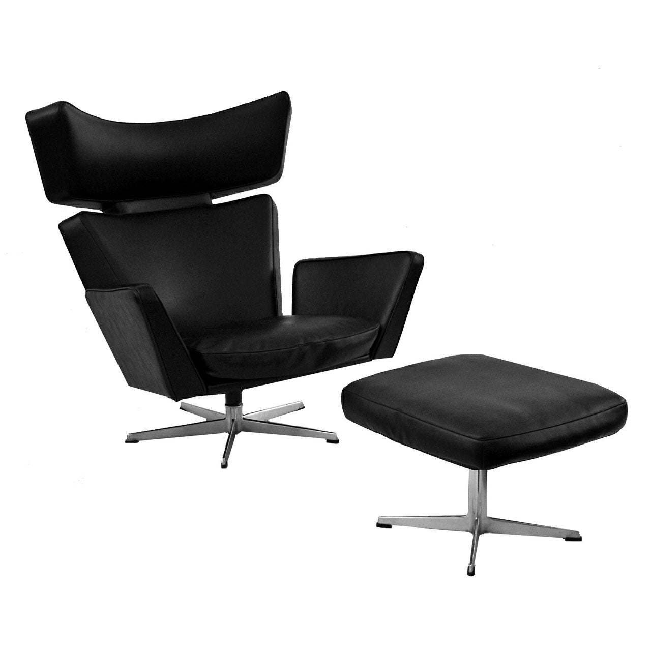 Ox Chair and Ottoman by Arne Jacobsen for Fritz Hansen