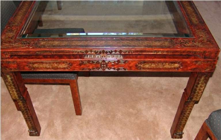 American John Widdicomb Asian Modern Dining Set Table Chairs Buffet China