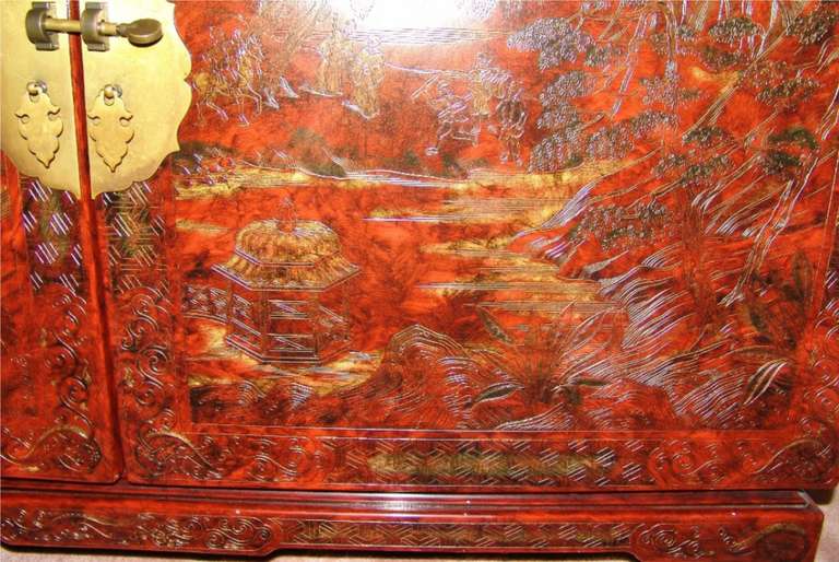 John Widdicomb Asian Modern Dining Set Table Chairs Buffet China In Good Condition In Wayne, NJ