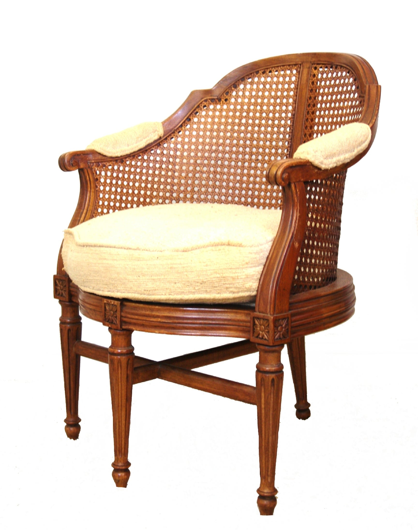 Fauteuil de Bureau Louis XV Style Rosette Side Chair