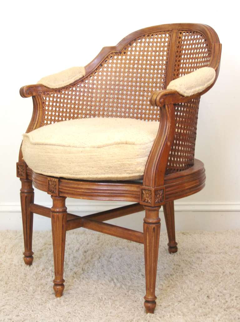 Fauteuil de Bureau Louis XV Style Side Chair with Rosette Details