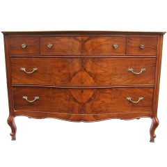 Vintage French Burl Wood Burlwood Chest of Drawers Dresser
