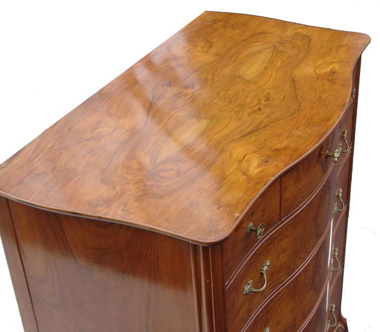 French Burl Wood Burlwood High Chest of Drawers Dresser Highboy 5