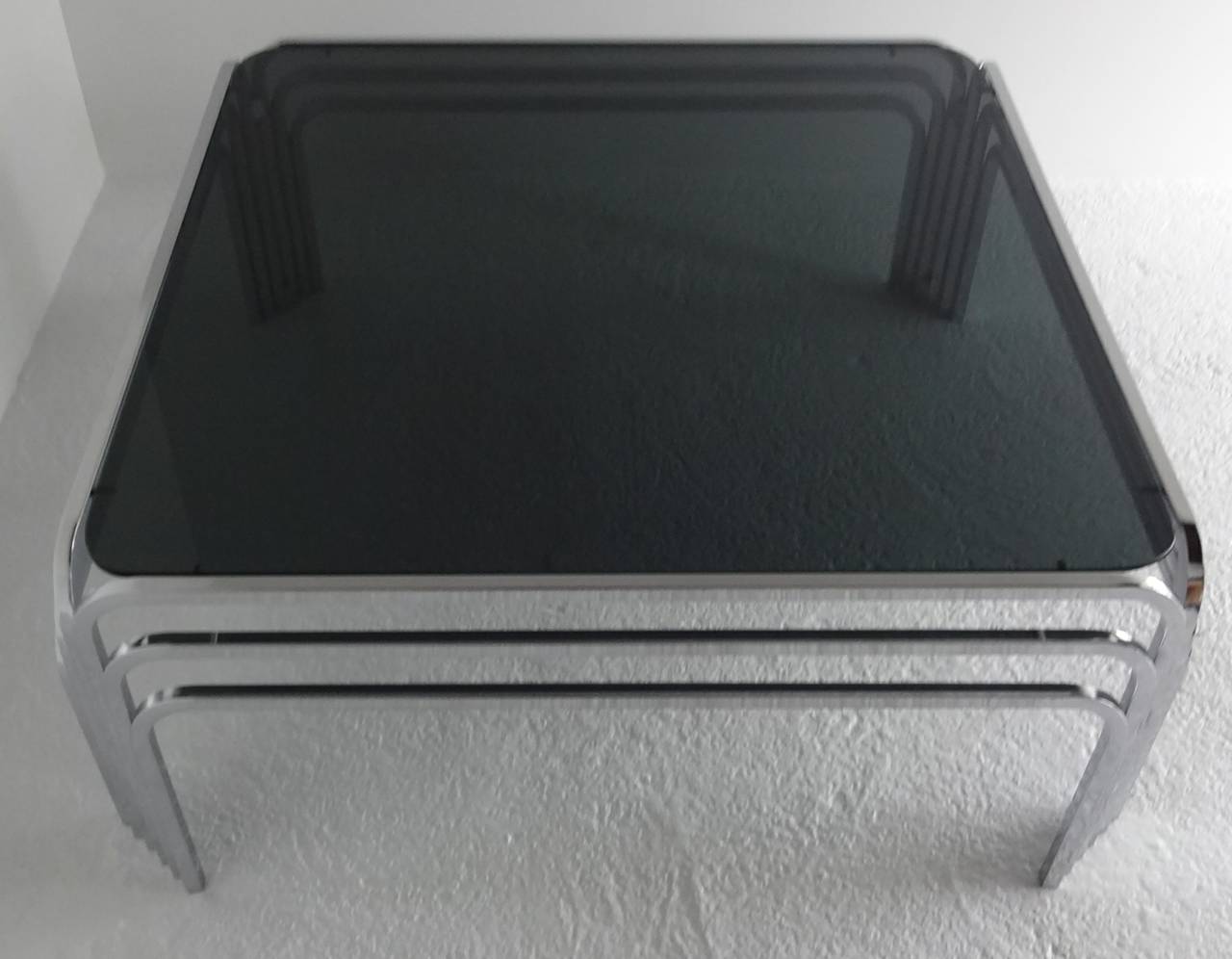 Mid-Century Modern Chrome Art Deco Style Coffee Table In Excellent Condition In Wayne, NJ