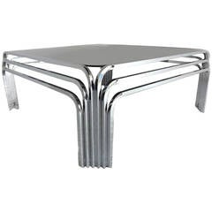 Mid-Century Modern Chrome Art Deco Style Coffee Table