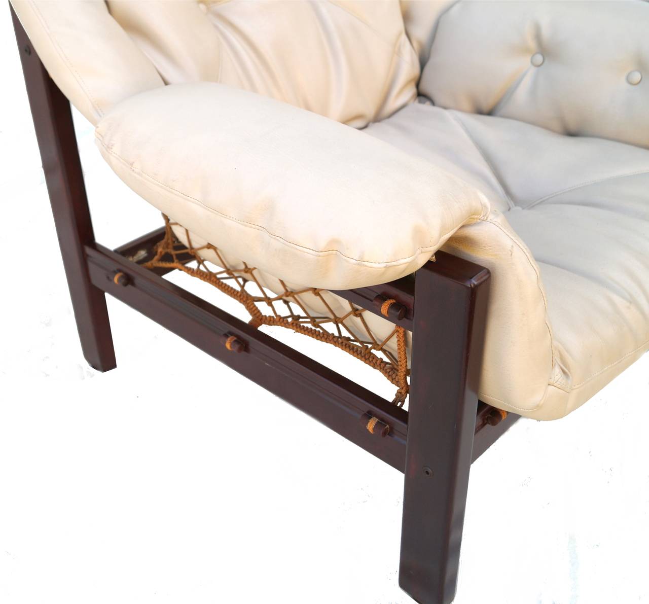 Brazilian Jean Gillon Leather Sling Lounge Chair