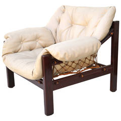 Jean Gillon Leather Sling Lounge Chair