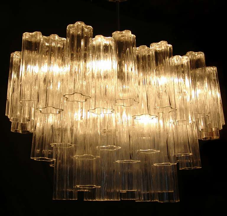 Mid-Century Modern Midcentury Italian Murano Glass Chandelier by Camer, Made in Italy