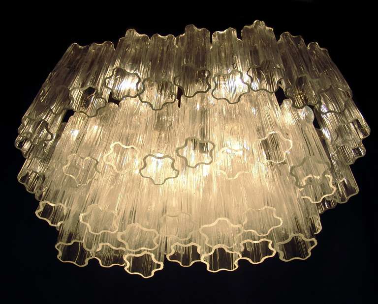 Midcentury Italian Murano Glass Chandelier by Camer, Made in Italy In Good Condition In Wayne, NJ