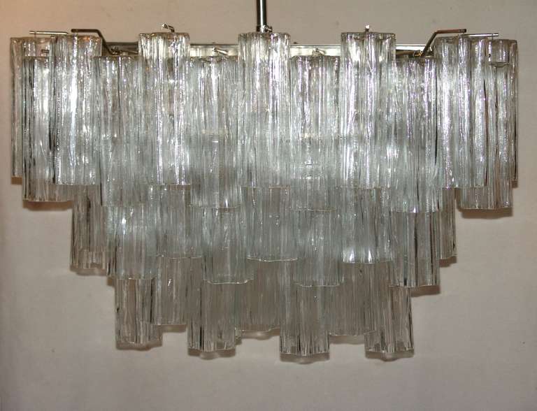 Midcentury Italian Murano Glass Chandelier by Camer, Made in Italy 2